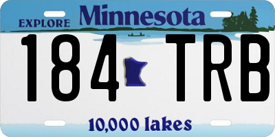 MN license plate 184TRB