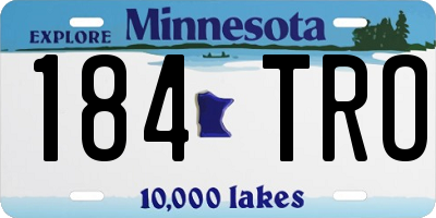 MN license plate 184TRO