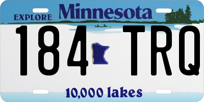 MN license plate 184TRQ