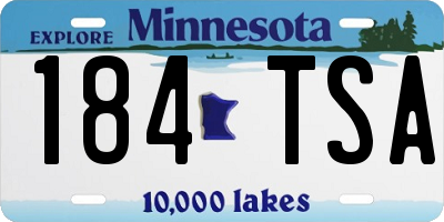 MN license plate 184TSA
