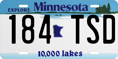MN license plate 184TSD