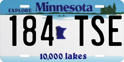 MN license plate 184TSE