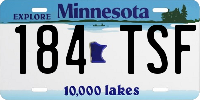 MN license plate 184TSF