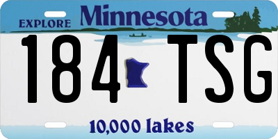 MN license plate 184TSG