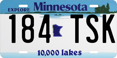 MN license plate 184TSK