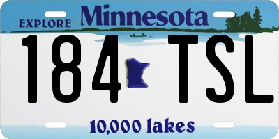 MN license plate 184TSL