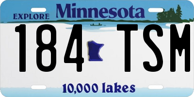 MN license plate 184TSM