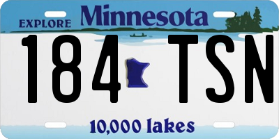 MN license plate 184TSN