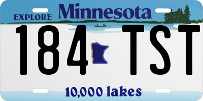 MN license plate 184TST