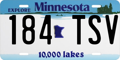 MN license plate 184TSV