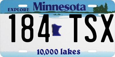 MN license plate 184TSX