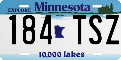 MN license plate 184TSZ