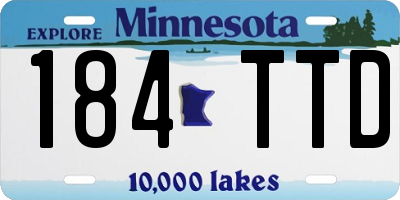 MN license plate 184TTD