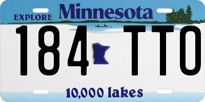MN license plate 184TTO