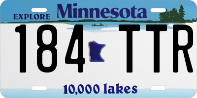 MN license plate 184TTR