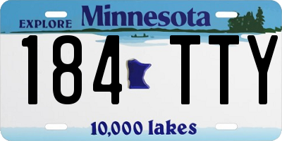 MN license plate 184TTY