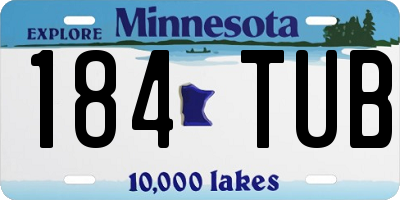MN license plate 184TUB