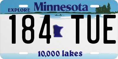 MN license plate 184TUE