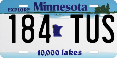 MN license plate 184TUS