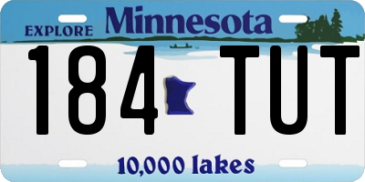 MN license plate 184TUT