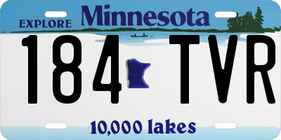 MN license plate 184TVR