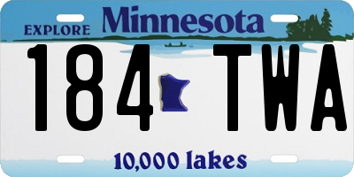 MN license plate 184TWA