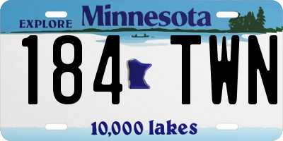 MN license plate 184TWN