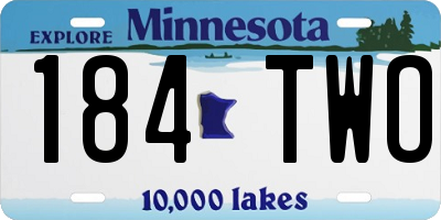 MN license plate 184TWO