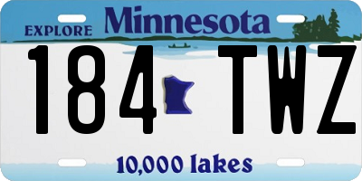 MN license plate 184TWZ