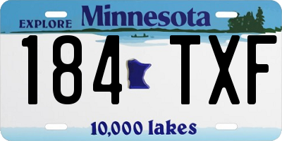 MN license plate 184TXF