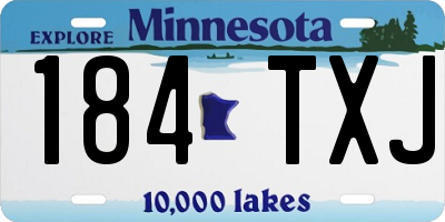MN license plate 184TXJ