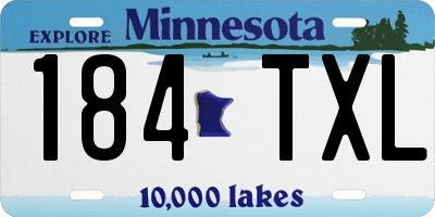 MN license plate 184TXL