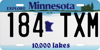 MN license plate 184TXM