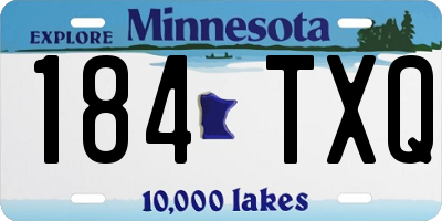 MN license plate 184TXQ