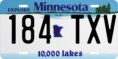 MN license plate 184TXV