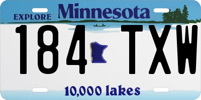 MN license plate 184TXW