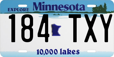 MN license plate 184TXY