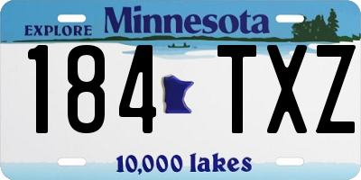 MN license plate 184TXZ