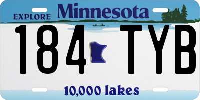 MN license plate 184TYB