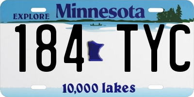 MN license plate 184TYC