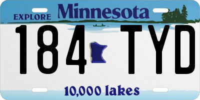 MN license plate 184TYD