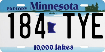 MN license plate 184TYE