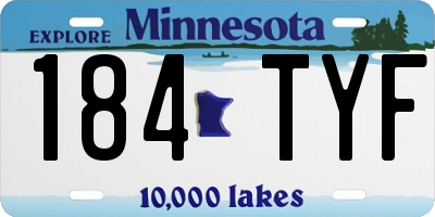 MN license plate 184TYF