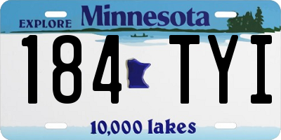 MN license plate 184TYI