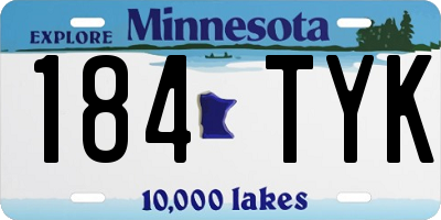 MN license plate 184TYK