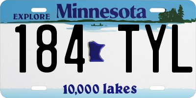 MN license plate 184TYL