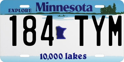 MN license plate 184TYM