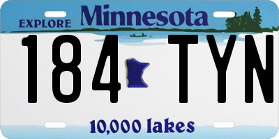 MN license plate 184TYN