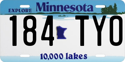 MN license plate 184TYO
