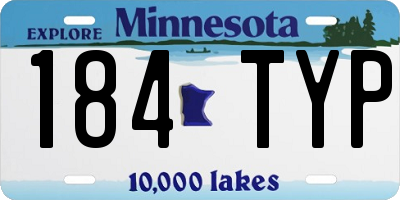 MN license plate 184TYP
